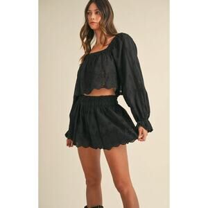 New Anthropologie Mable The Label Black Romantic Lace Blouse Boho Top Small
